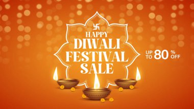 Diwali Özel Teklif İndirim Posteri Tasarımı. Premium Lüks Reklam Logosu etiket tasarım vektörü katmanlı. Diwali Satış Etiketi Tasarım Şablonu Katmanlı illüstrasyon.