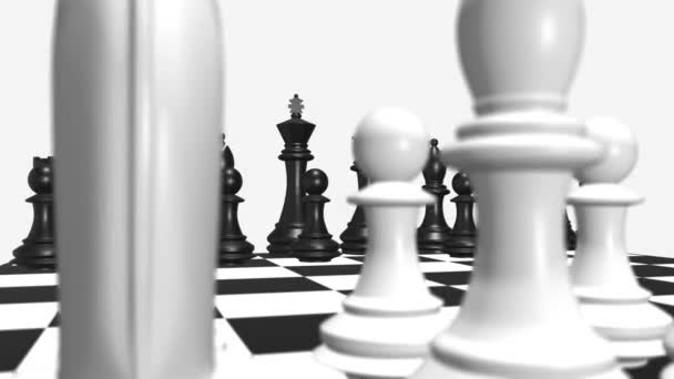 Fondo abstracto de tablero completo de ajedrez limpio — Vídeos de Stock