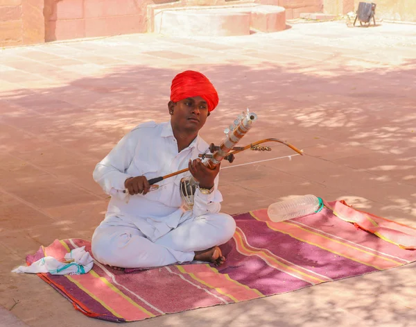 Jodhpur Rajasthan India Oktober 2018 Ein Traditioneller Volkskünstler Aus Rajasthani — Stockfoto