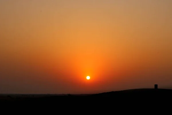 Захід Сонця Пустелі Тар Раджастан Індія — стокове фото