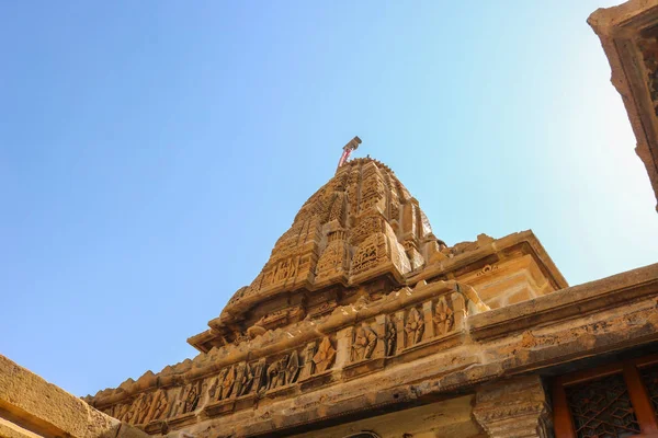 Shikhara Sommet Montagne Temple Jain Intérieur Complexe Fort Jaisalmer Temple — Photo