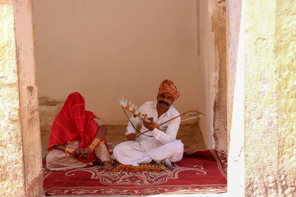 Jodhpur Rajasthan India Oktober 2018 Ein Traditioneller Volkskünstler Aus Rajasthani — Stockfoto