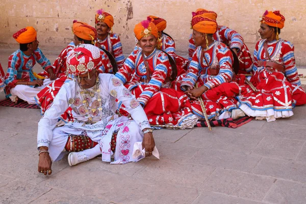 Jodhpur Rajasthan India Oktober 2018 Menschen Traditioneller Rajasthani Kleidung Mehrangarh — Stockfoto