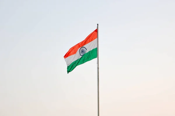 Drapeau National Inde Est Tricolore Rectangulaire Horizontal Safran Indien Blanc — Photo