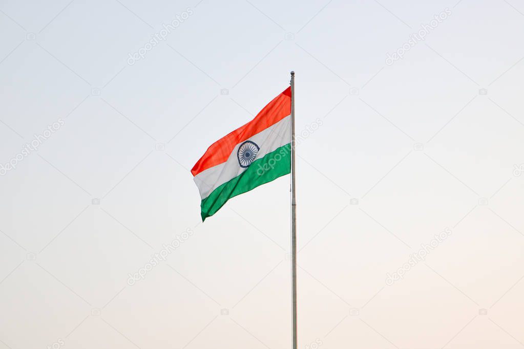 The National Flag of India is a horizontal rectangular tricolour of India saffron, white and India green; with the Ashoka Chakra, a 24-spoke wheel.