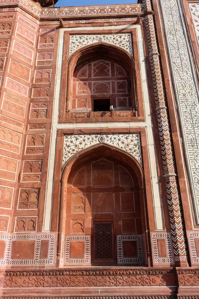 Exterior Main Gateway Taj Mahal Which Beautifully Crafted Doors Two — Stock Photo, Image