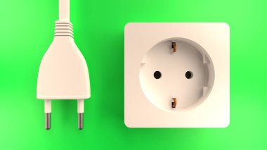 Bir soket ve tıpanın 3D çizimi