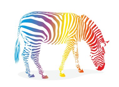 canlı renk çizgili bir zebra çizimi