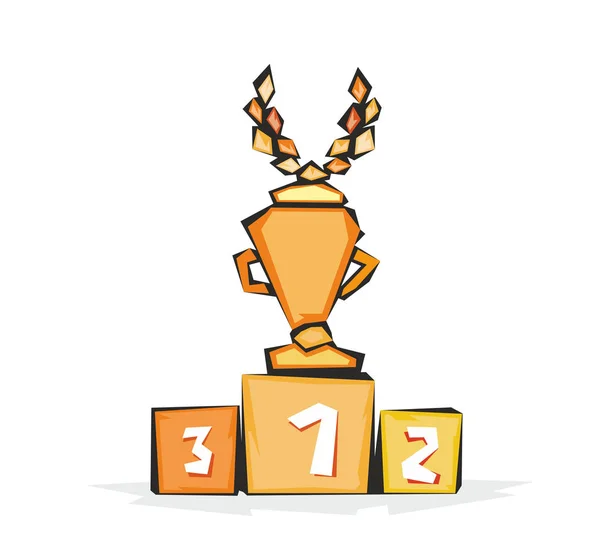Illustration Victory Podium Trophy — Stock Photo, Image