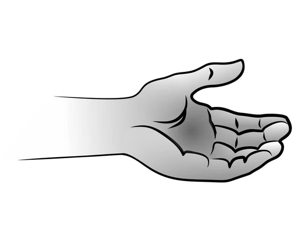 Desenho Preto Branco Abstrato Uma Mão — Fotografia de Stock