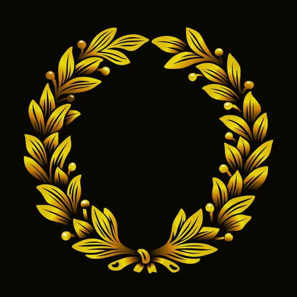 Altın Defne Çelengi Yapılmış Yaprakları Dalları — Stok fotoğraf