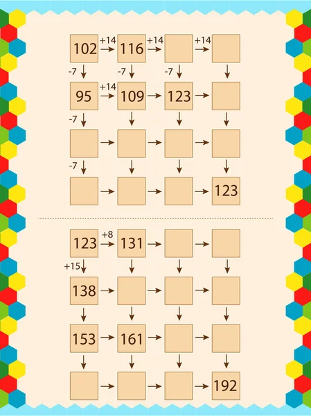 Okul çocukları için matematik. Hücreleri sayın ve doldurun.