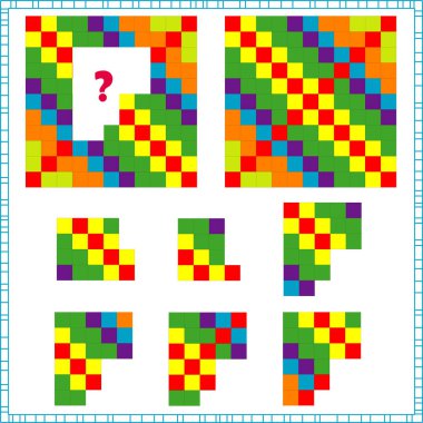 Mantık ve dikkat görevi. çocuklar için.