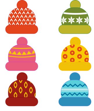 Şapkalar. Beyaz arkaplanda izole edilmiş vektör resmi