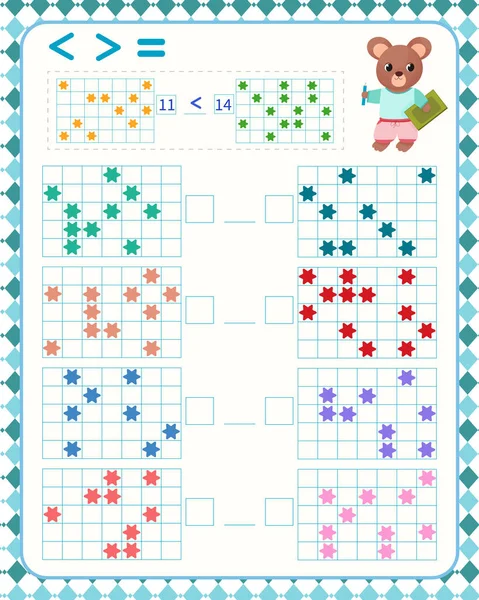 Jeu de mathématiques pour les enfants. Développement de la logique. — Image vectorielle