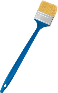 Uzun mavi fırça beyaz izole