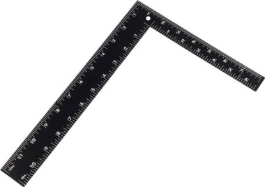 Beyaz izole çelik çerçeve setsquare