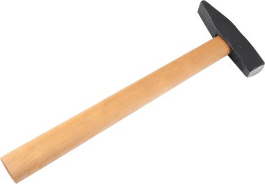 Mavi ve siyah saplı çekiç beyaz izole