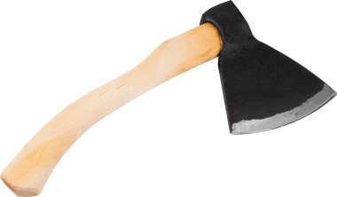 Yeni küçük el axe izole kırpma yollarını beyaz zemin üzerine Ahşap Saplı