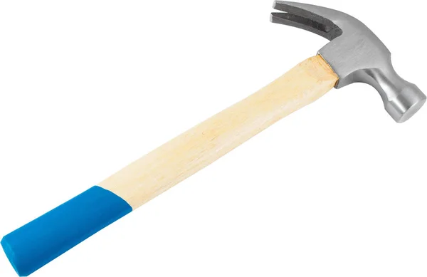 Hammer mit blauem und schwarzem Stiel isoliert auf weiß — Stockfoto