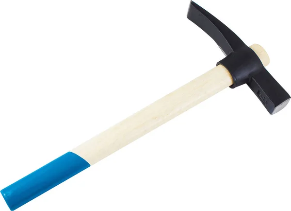 Hammer mit blauem und schwarzem Stiel isoliert auf weiß — Stockfoto