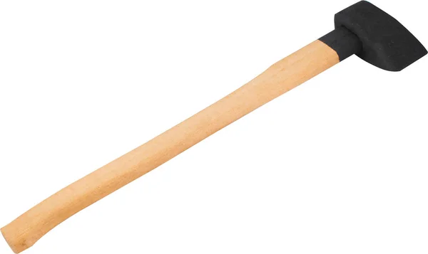 Novo pequeno machado de mão com cabo de madeira isolado no fundo branco com caminhos de recorte — Fotografia de Stock