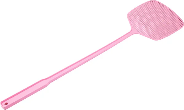 Roze Flyswatter geïsoleerd op witte achtergrond — Stockfoto