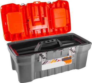 Turuncu kapak izole büyük tollbox