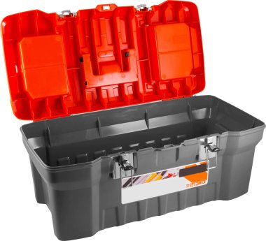 Turuncu kapak izole büyük tollbox