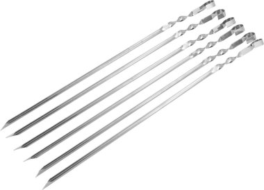 Paslanmaz çelik Barbekü şişleri üzerine beyaz izole