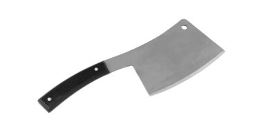 Beyaz arka plan üzerinde Ahşap Saplı kasap bıçağı