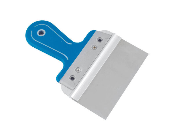 металлический шпатель, изолированный на белом фоне с вырезкой
