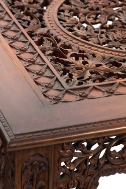 Ahşap Tay desen El yapımı ahşap oymalar. Chiangmai Tayland