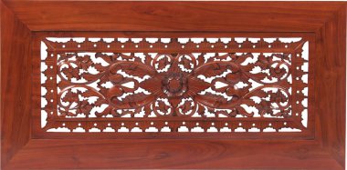 Ahşap oyma masa vintage izole