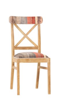 Beyaz arka plan üzerinde izole klasik ahşap sandalye