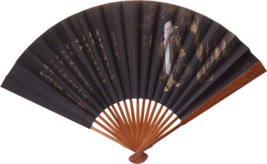 Beyaz bir arka plan üzerinde izole fan katlama.