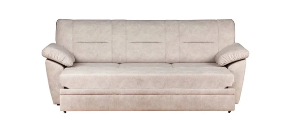 Білий диван з ізольованою подушкою — стокове фото