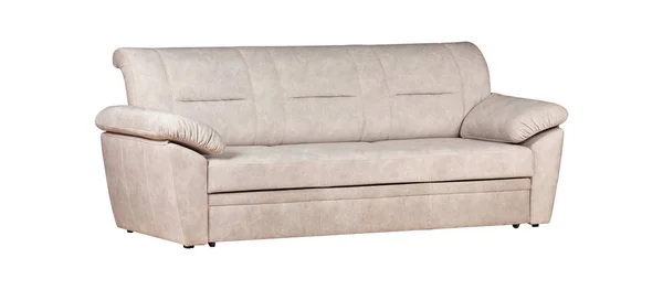 Biała sofa z izolowaną poduszką — Zdjęcie stockowe