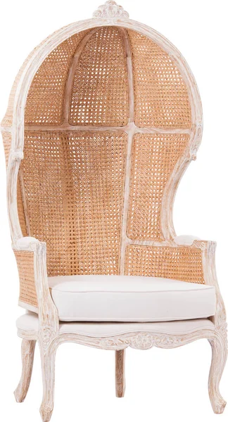 Солом'яний плетений стілець. Ізольовані на білому — стокове фото