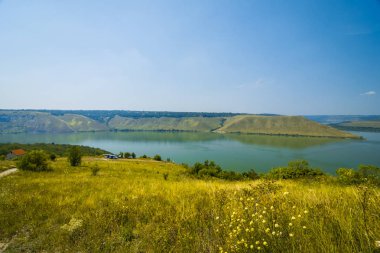 Panoramik fiyortları ve bay Bakota bir yükseklikten. Bakota, Ukrayna