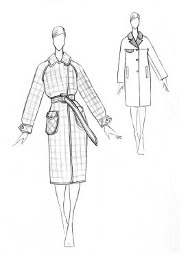 Bir kadın ceket seti kroki. Moda tasarımı