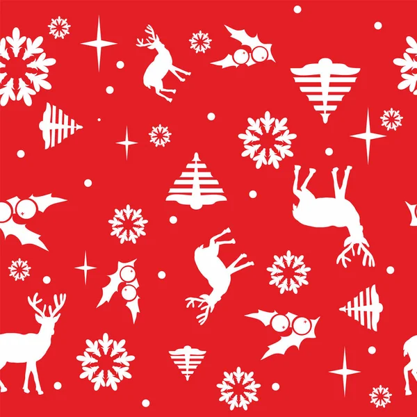 Απρόσκοπτη μοτίβο σε χριστουγεννιάτικο θέμα. Μόνο δύο χρώματα. Καλά Χριστούγεννα. — Διανυσματικό Αρχείο
