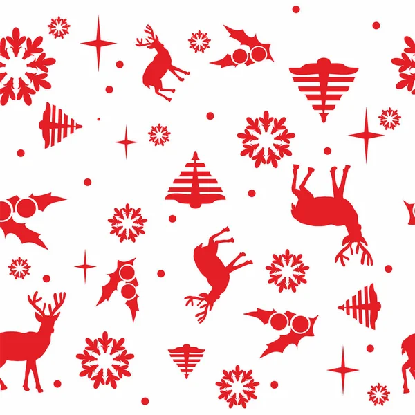 圣诞节主题上的无缝图案。 只有两种颜色 圣诞快乐 — 图库矢量图片