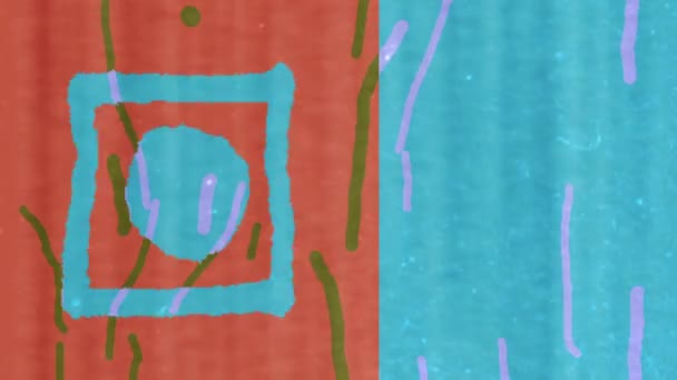 Сучасна Текстура Живопису Анімаційними Формами Лініями — стокове відео