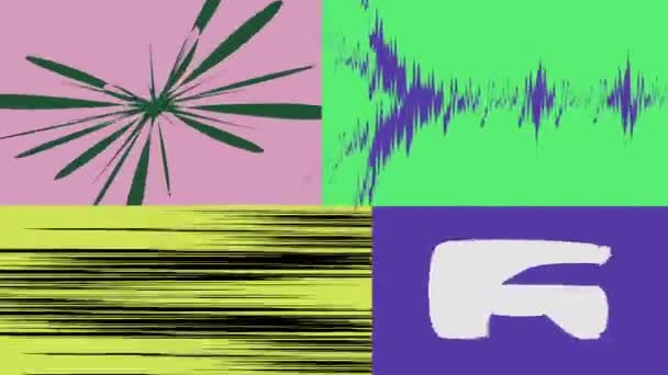 Frames Animation Star Flower Morphing Sound Wave Noise — Stock Video