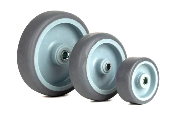 Hjul tillverkade av polyamid och grått gummi — Stockfoto