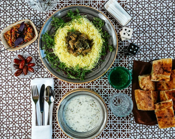 Sabzi pilaf with herbs — Stock Photo, Image