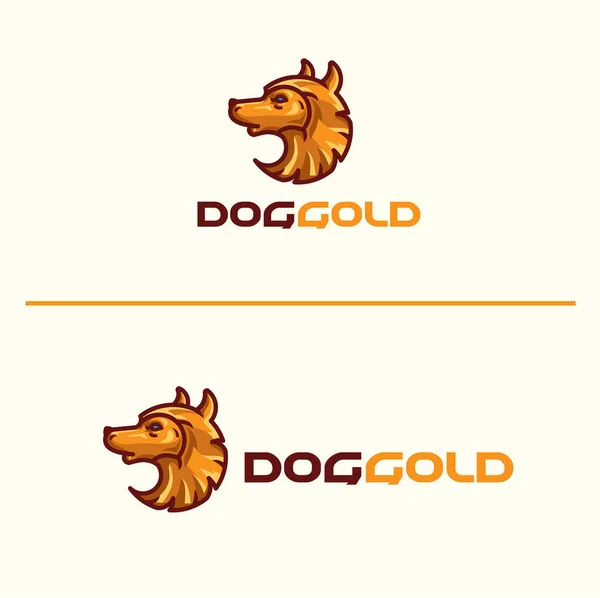 Modelo Logotipo Cão Ouro — Vetor de Stock