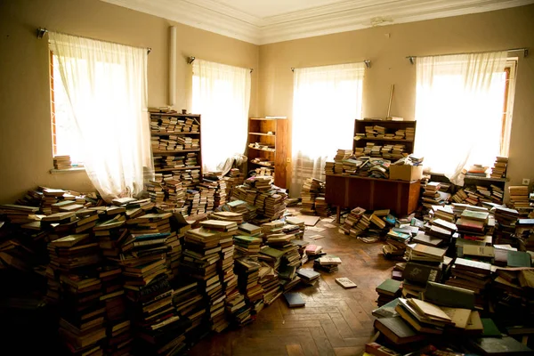 Arquitectura Antiguo Edificio Antigua Renovación Castillo Biblioteca Abandonada — Foto de Stock