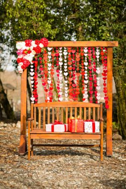 Düğün, düğün, düğün dekoru, kutuda çiçekler, çiçek demeti